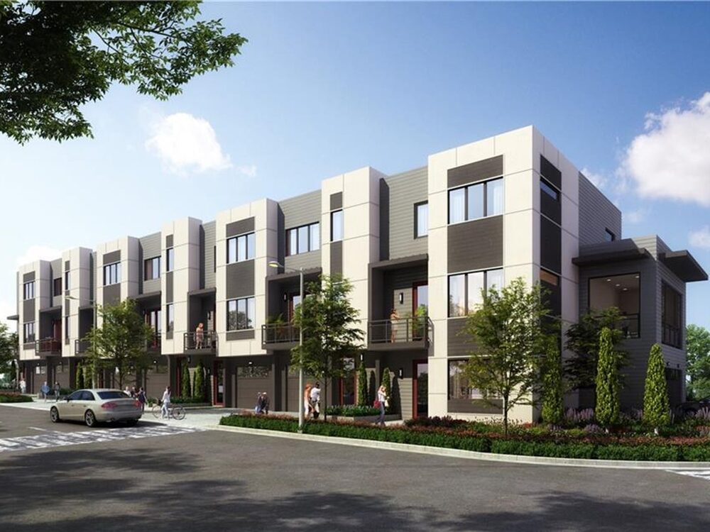Kompleks townhouse modern tiga lantai